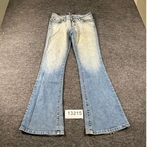 One Tuff Babe Jeans Womens 9 Blue Good Flare Leg Low Rise Stretch Y2K Denim